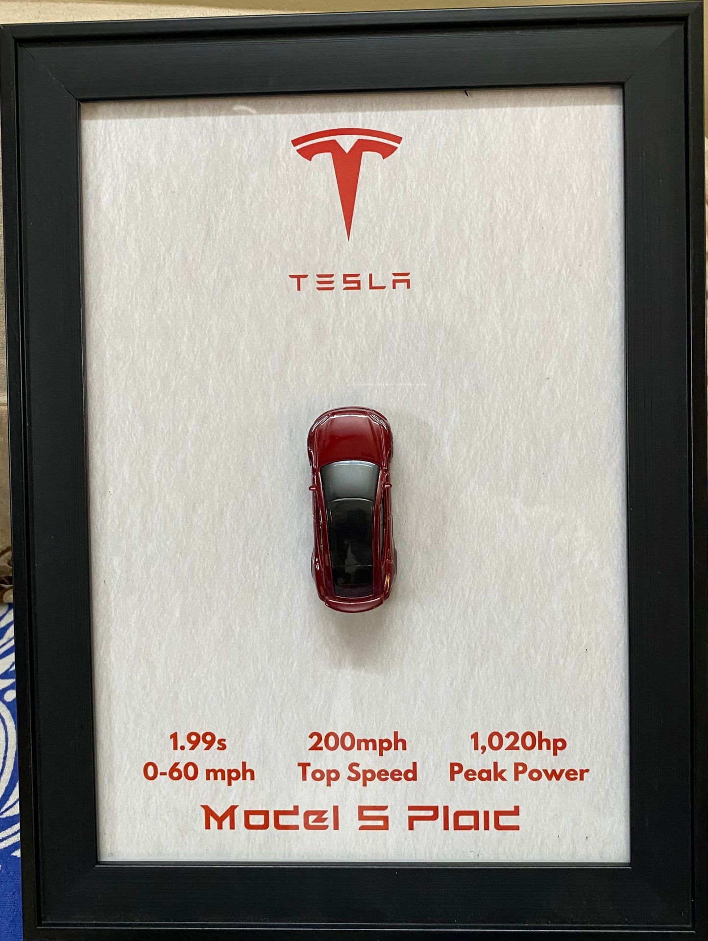 Tesla Model S Plaid HotWheels Frame