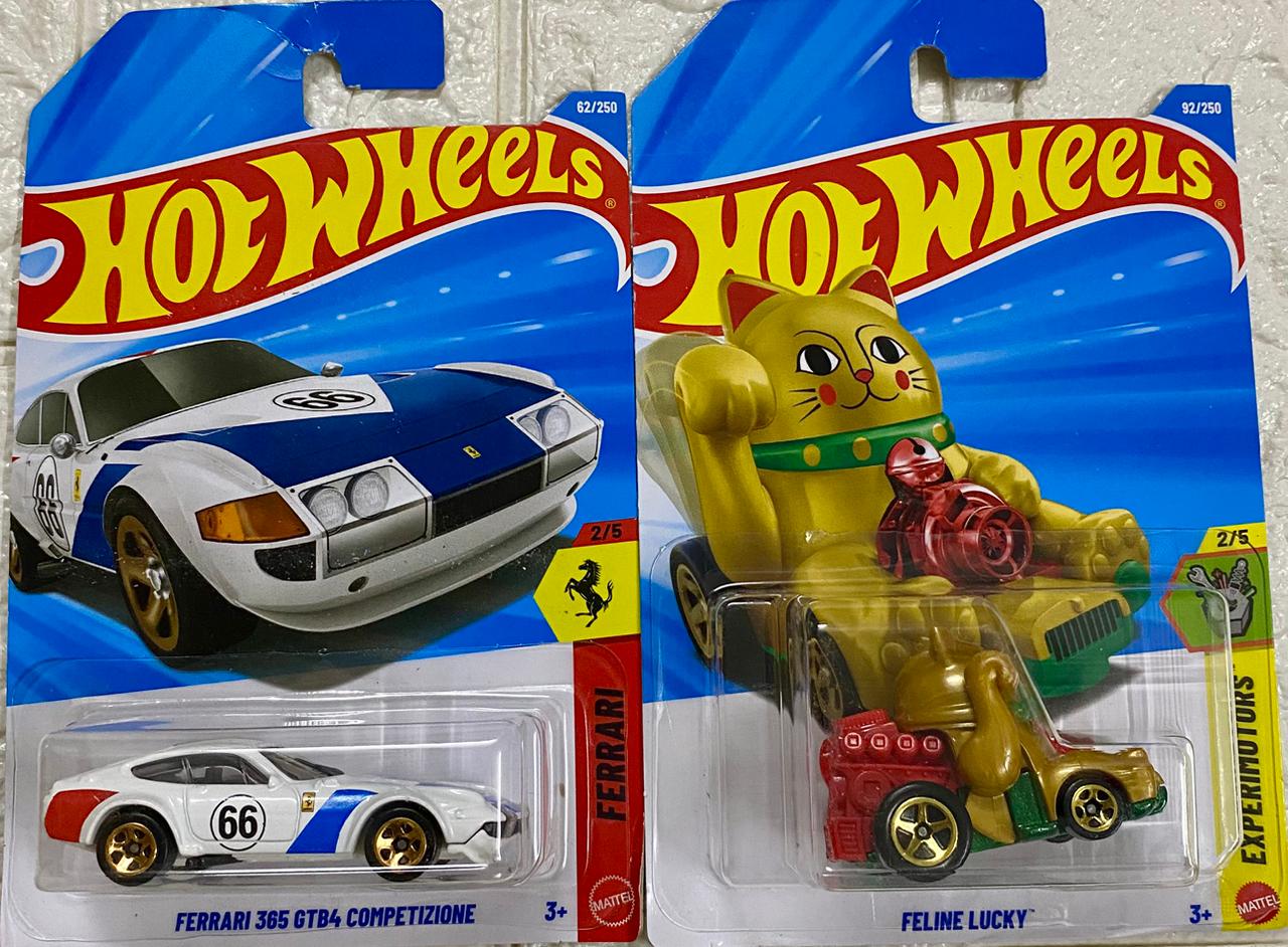 PACK OF 2 - FERRARI 365 GTB4 COMPETIZIONE, FELINE LUCKY