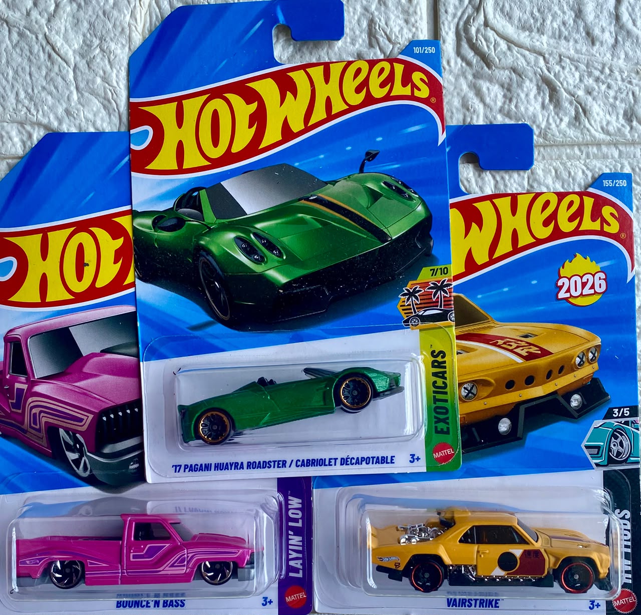 Pack of 3 - '77 Pagani Huayra Roadster, Vairstrike and Bounce 'N Bass (Imported)