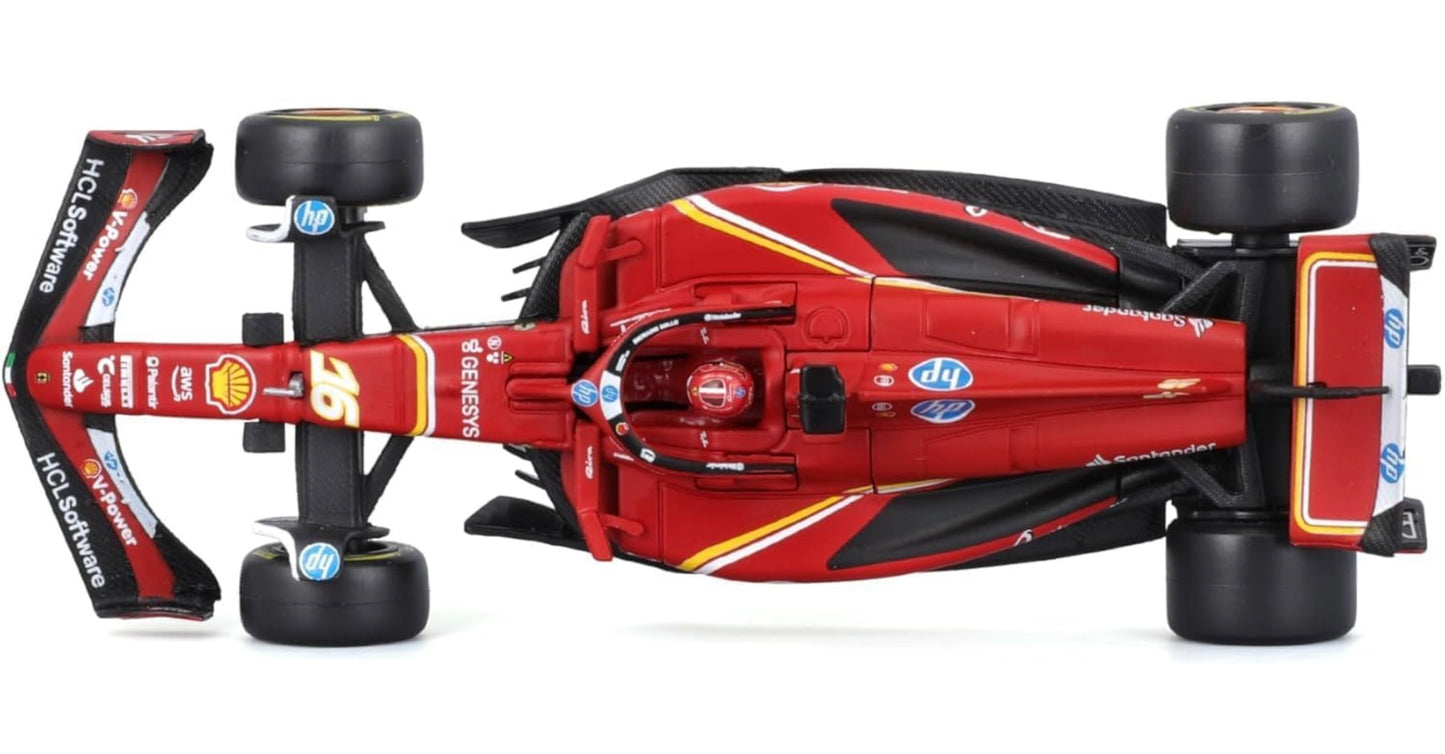 Bburago - 1/43 Scale Model Compatible with Ferrari SF23# 16 Compatible with Charles Leclerc Formula 1 2023 Miniature Model (Red)