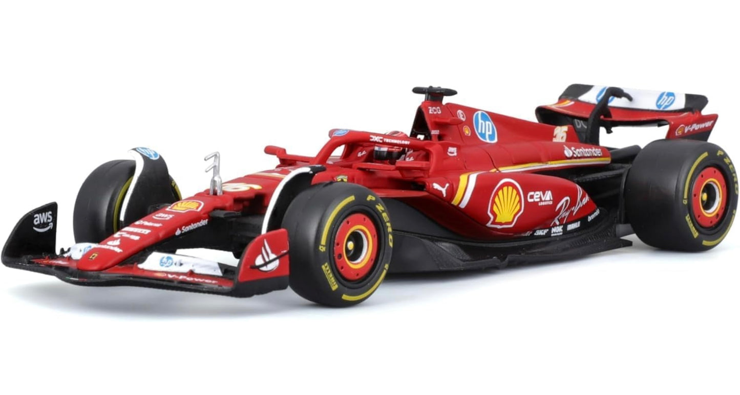 Bburago - 1/43 Scale Model Compatible with Ferrari SF23# 16 Compatible with Charles Leclerc Formula 1 2023 Miniature Model (Red)
