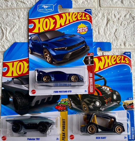 PACK OF 3 - FORD MUSTANG GTD, Polestar TRX AND KICK KART™