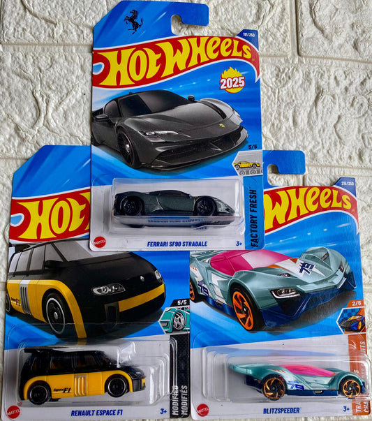 PACK OF 3 - FERRARI SF90 STRADALE, RENAULT ESPACE F1 AND BLITZSPEEDER