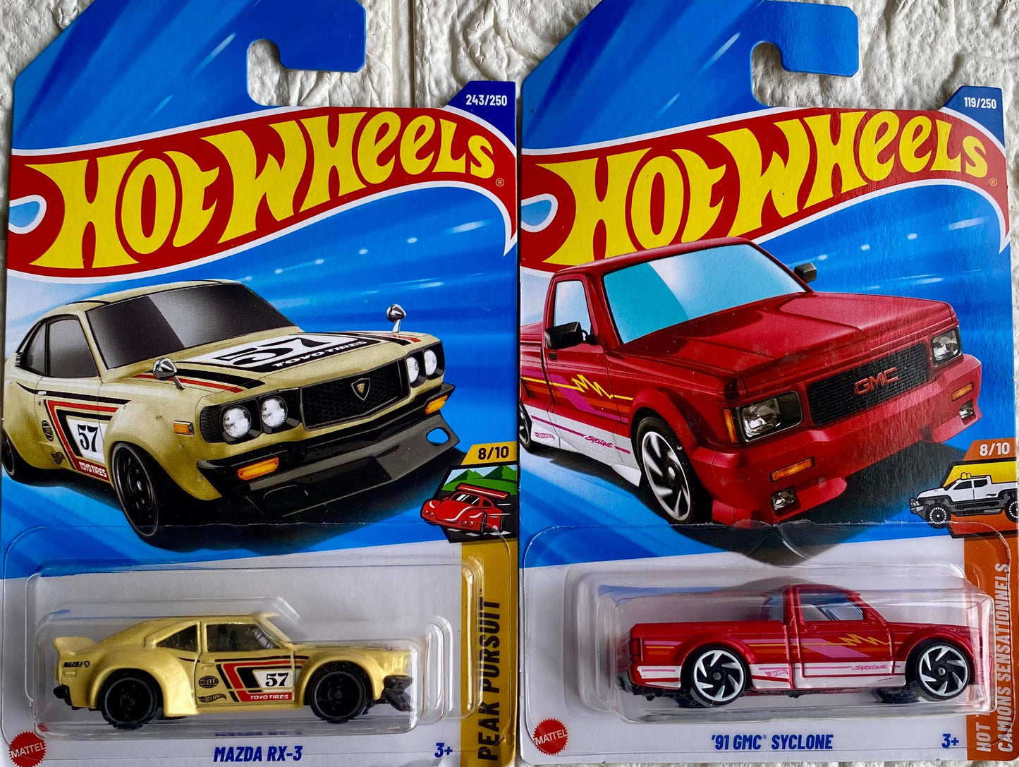 PACK OF 2 - MAZDA RX-3 AND "91 GMC" SYCLONE