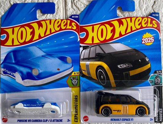 PACK OF 2 - PORSCHE 911 CARRERA CLIP / À AND RENAULT ESPACE F1