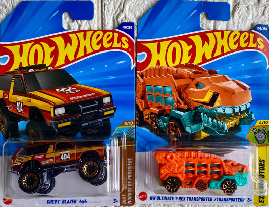 PACK OF 2 - CHEVY® BLAZER™ 4x4 AND ULTIMATE T-REX TRANSPORTER /TRANSPORTEUR