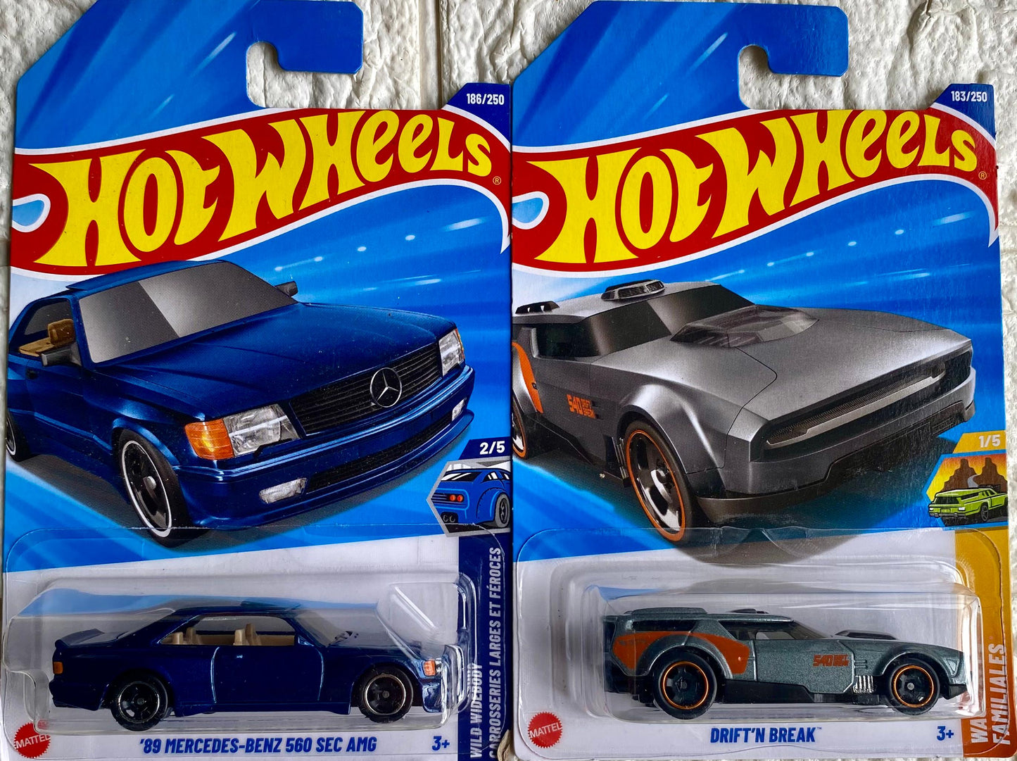 PACK OF 2 - 89 MERCEDES-BENZ 560 SEC AMG AND DRIFT'N BREAK