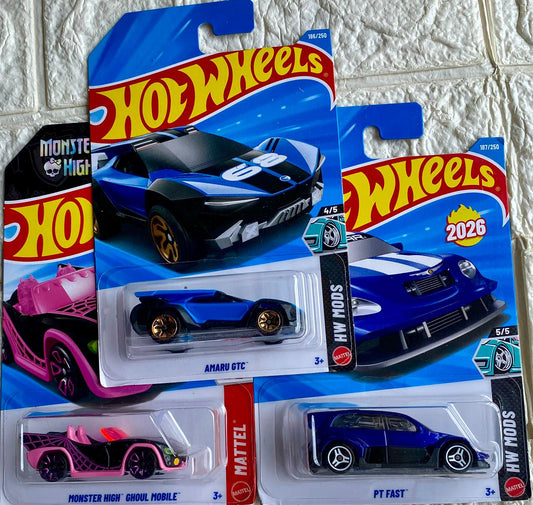 PACK OF 3 - AMARU GTC(Treasure Hunt), MONSTER HIGH" GHOUL MOBILE™ and PT FAST™