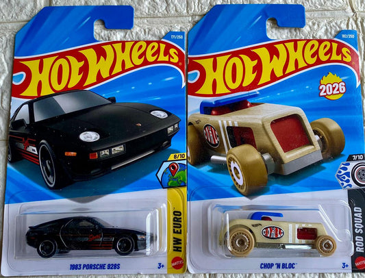 PACK OF 2 - 1983 PORSCHE 928S and CHOP 'N BLOC"