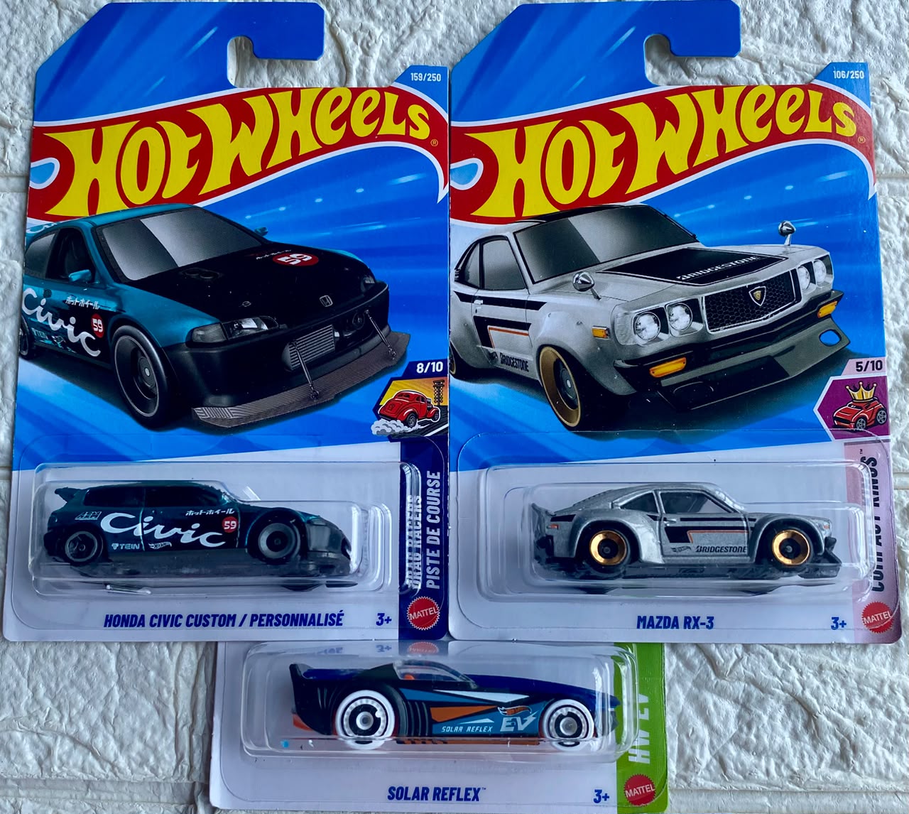 Pack of 3 - Honda Civic Custom, Mazda RX-3 and Solar Reflex (Imported)
