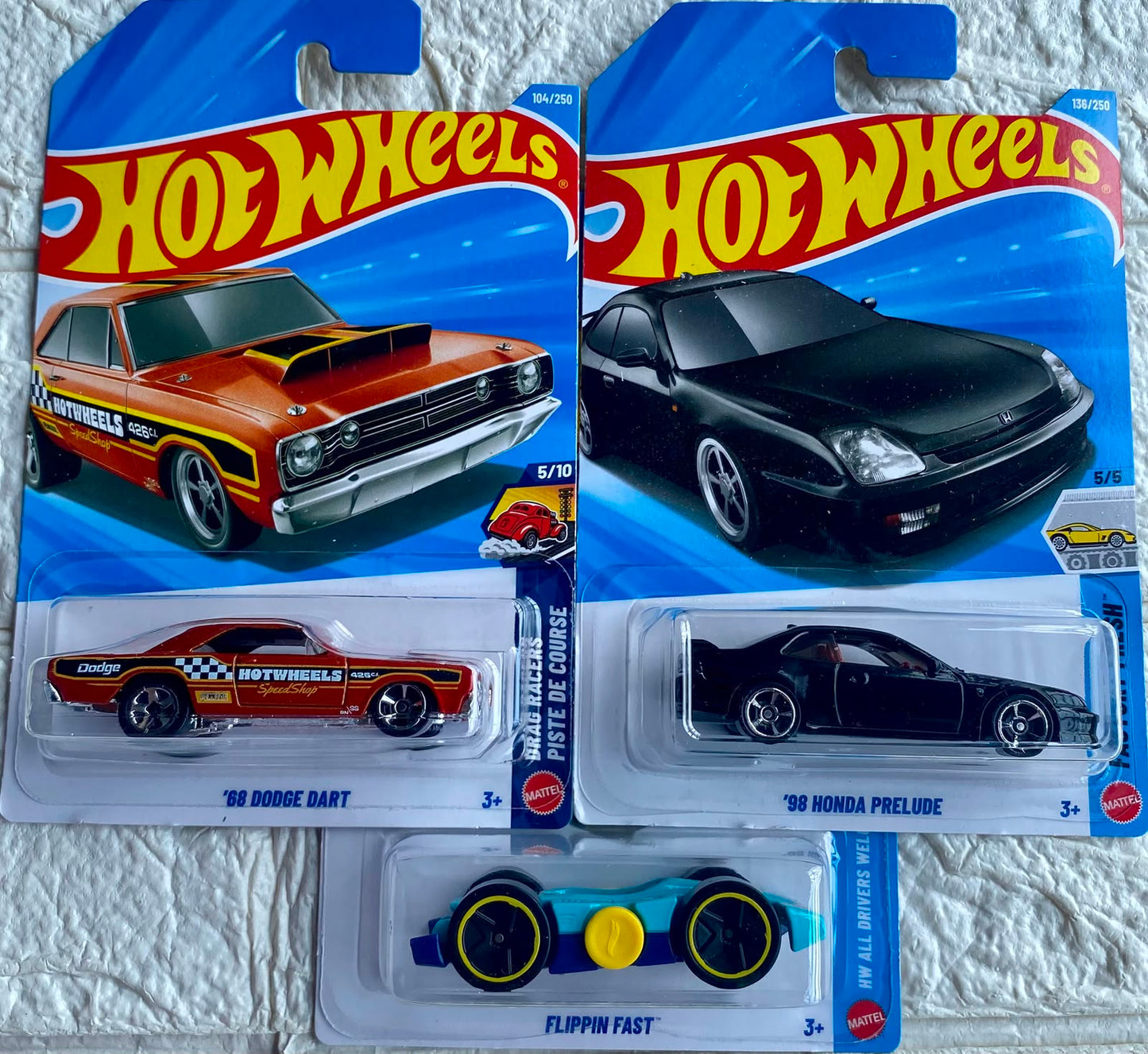 Pack of 3 - '98 Honda Prelude, '68 Dodge Dart and Flippin Fast (Imported)