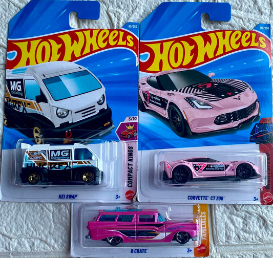 Pack of 3 - Corvette C7 Z06, Kei Swap and 8 Crate (Imported)