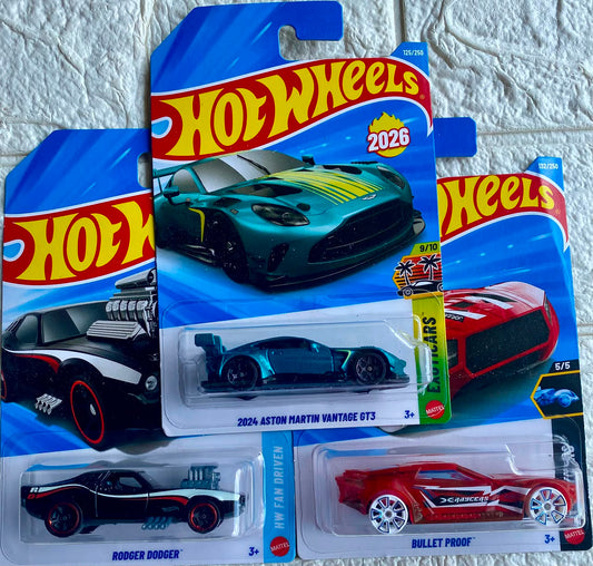 Pack of 3 - 2024 Aston Martin Vantage GT3, Rodger Dodger and Bullet Proof (Imported)
