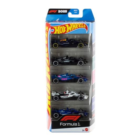 Hotwheels Formula 1 5-Pack, Set Of 5 Die-Cast Toy F1 Cars in 1:64 Scale